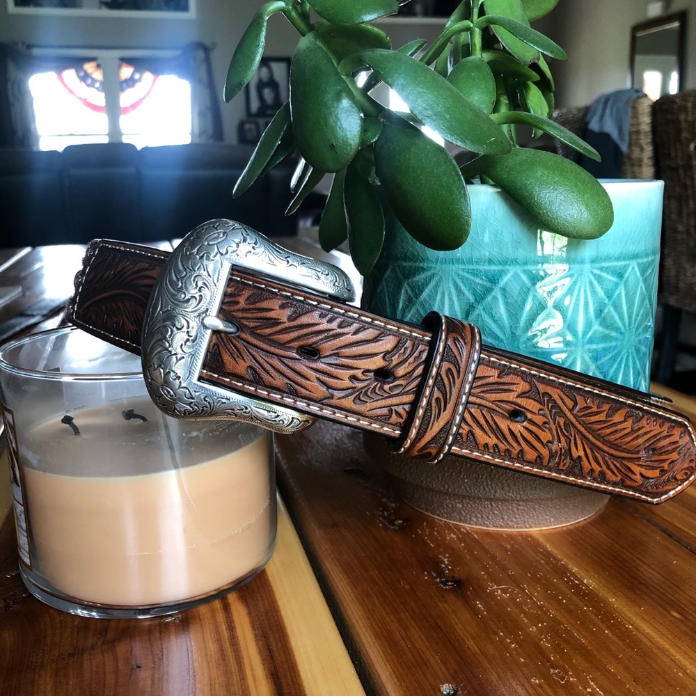 Western Belt and Buckle Size 38 Womens